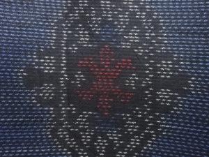 アンティーク　華紋織り出し本場泥大島紬単衣着物